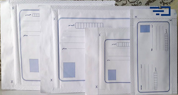 در این تصویر انواع پاکت بسته بندی بر اساس سایزهای متفاوت را مشاهده میکنید